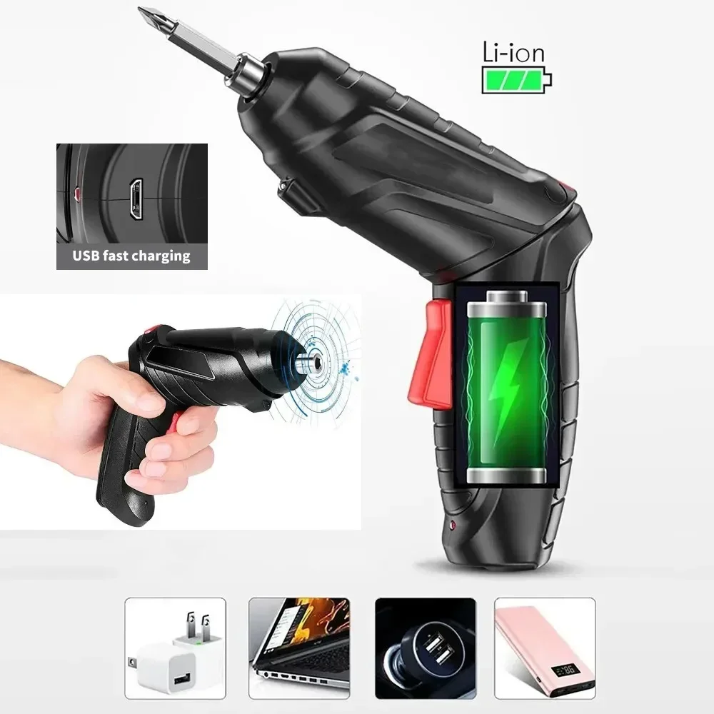 16pcs Cordless Electric Screwdriver Rechargeable  Lithium Battery Mini Drill 3.6V Power Tools Set Household Maintenance Repair