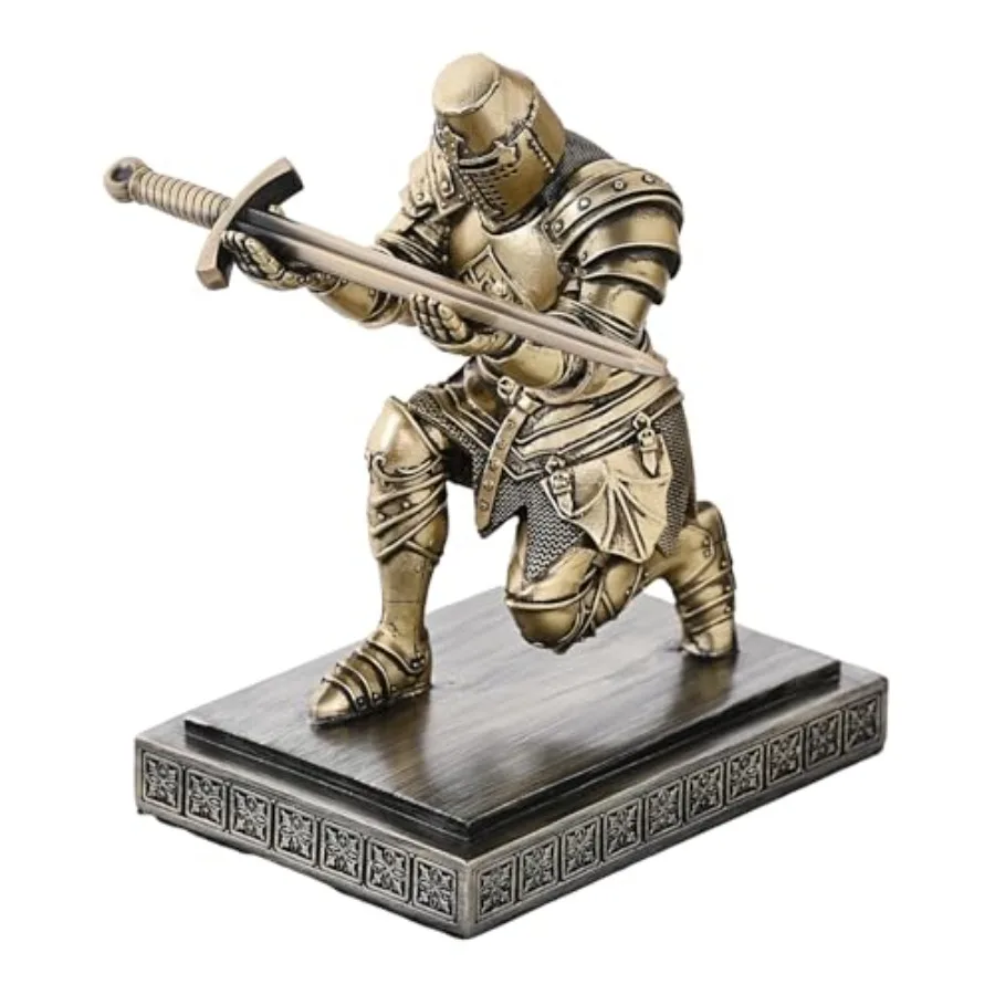 

Templar Vanguard Soldier Pen Holder Pencil Stand Desk Organizers and Accessories as Gift for Medieval Warrior Enthusiast