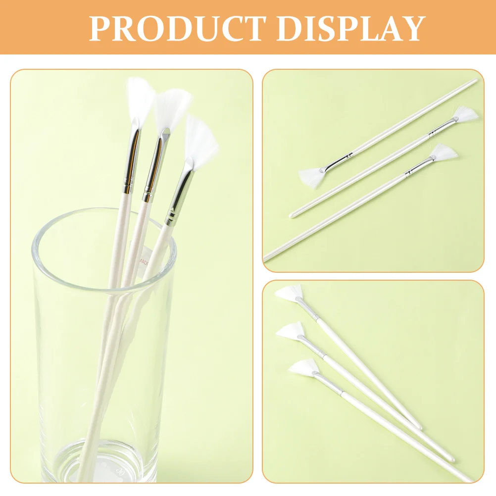 4 قطع من فرش المروحة، قناع الوجه، شعيرات ناعمة، مقبض مريح، كريم الطين، العناية بالبشرة، فرشاة الوجه الروتينية