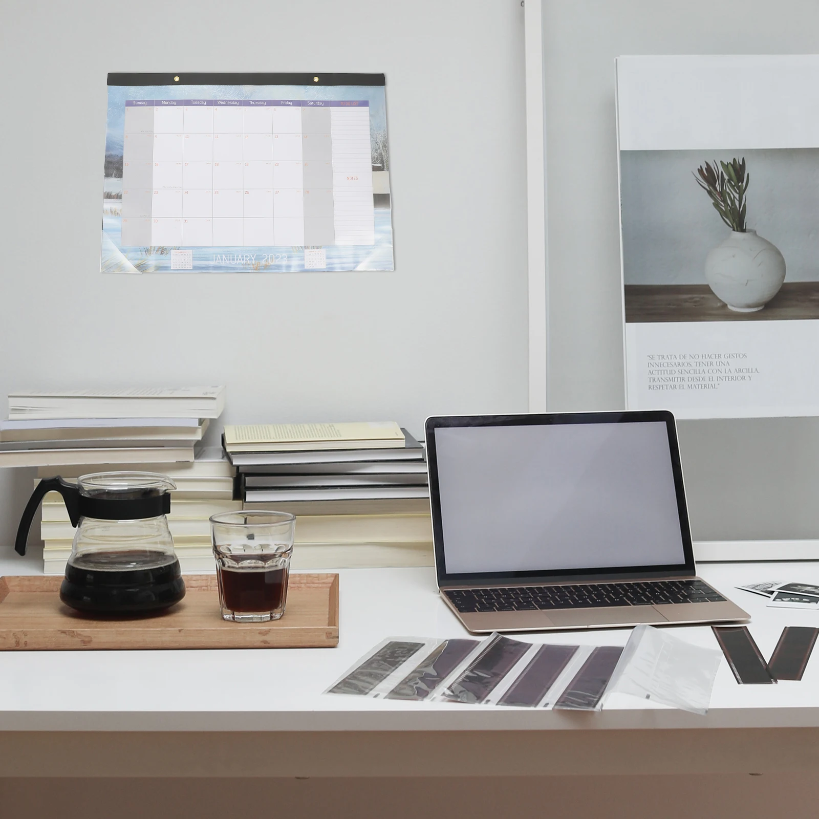 

2023 Wall Calendar English Desk Calendars Home Decorative Hanging Household Daily Needs Note Taking Smooth Paper Practical Use