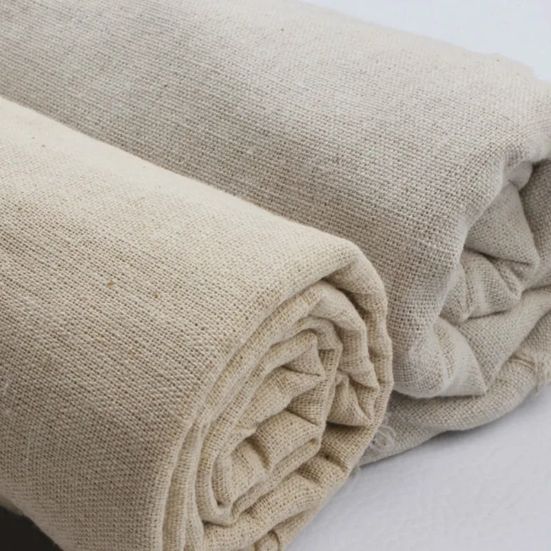 50cmx155cm Light Beige Vintage Hemp Solid Color Linen Fabric For Sewing Storage Bag And Pillow Case Background Fabric