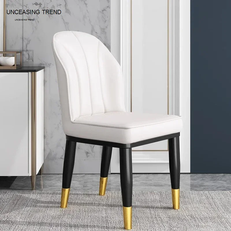 White Waterproof Dining Chair Eaiting Gold Simple Leather Designer Dining Chair Nordic Modern Cadeiras De Jantar Furniture