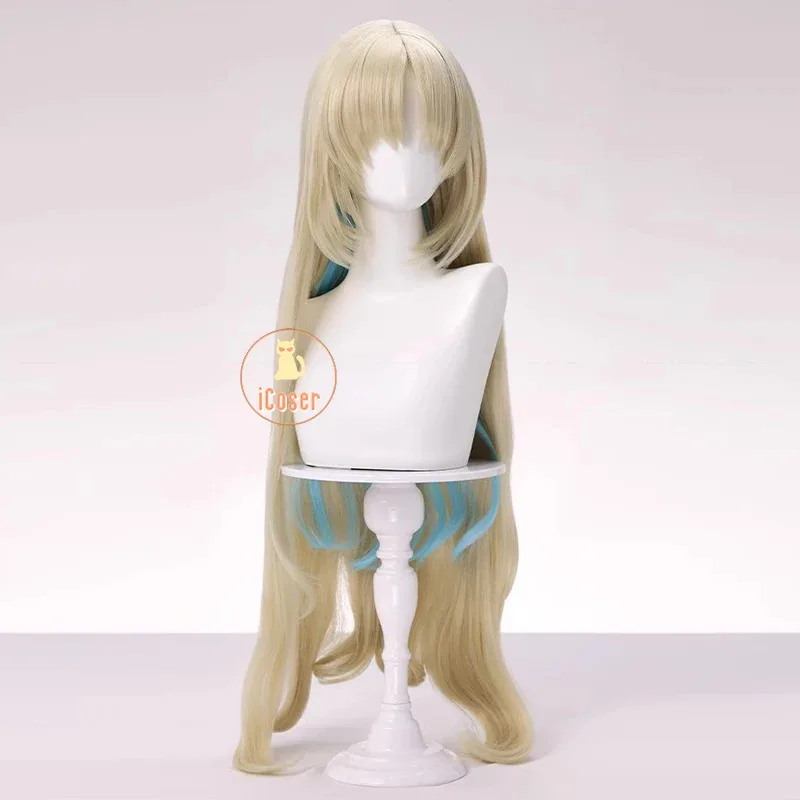Wig Cosplay ICoser Wuthering Waves Fleurdelys Rambut Panjang Krem Cartethyia Rinascita Pesta Halloween untuk Wanita Anak Perempuan Karnaval Cos