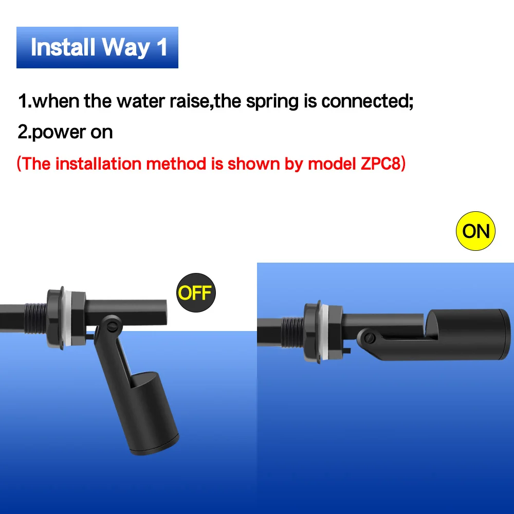 High Quality Side Mounted Float Switch Mini Plastic Tank Liquid Float Water Level Sensor 110V/220V ZPC1 3 4 5 6 7 8