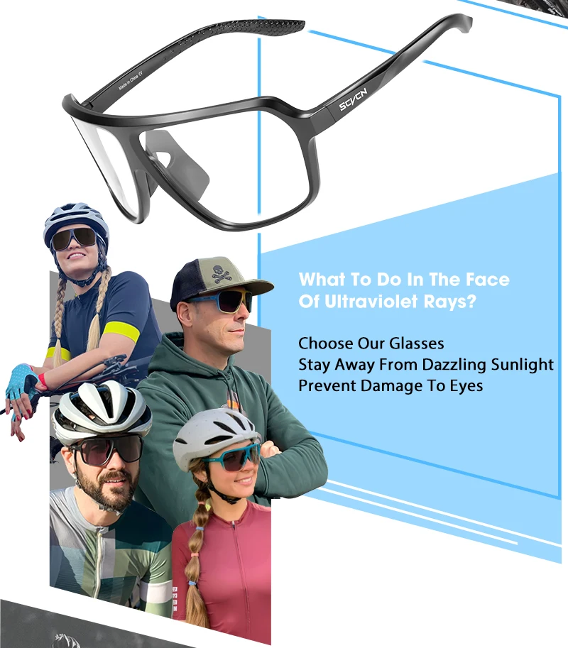 SCVCN Fahrbrille Radfahren Sonnenbrille Photochrome Männer Frauen Wandern Reiten Winddichte Schutzbrille UV400 Schutz Sportbrille – Detail 7
