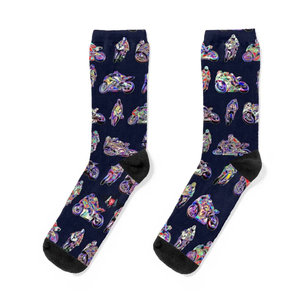 Moto GP Motorbikes Revamped 1 Socks designer designer brand luxury summer Socks Man Women's