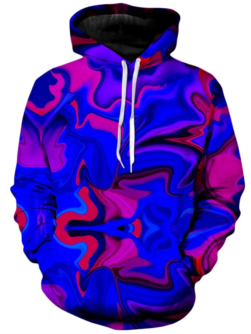 Felpa con cappuccio grafica New Illusion Swirl Felpa psichedelica colorata da uomo stampata in 3D Pullover alla moda unisex Felpe con cappuccio oversize da donna