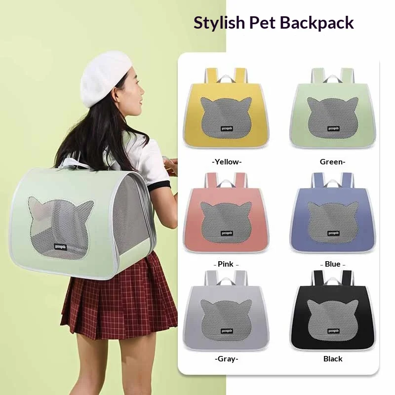 Mochila para transportar gatos y perros, doble correa, ligera - imagen 3