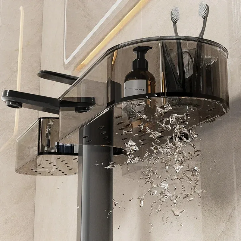 2025 رف المرحاض، كوب شفط، رف أكريليك سميك للمرحاض غير اللكم