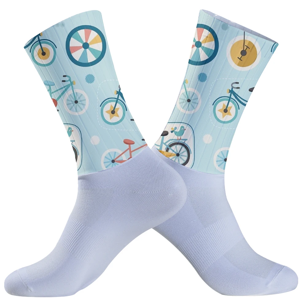 Chaussettes de compression de sport de plein air pour hommes, chaussettes de cyclisme, chaussettes de vélo de route, été, nouveau, 2024