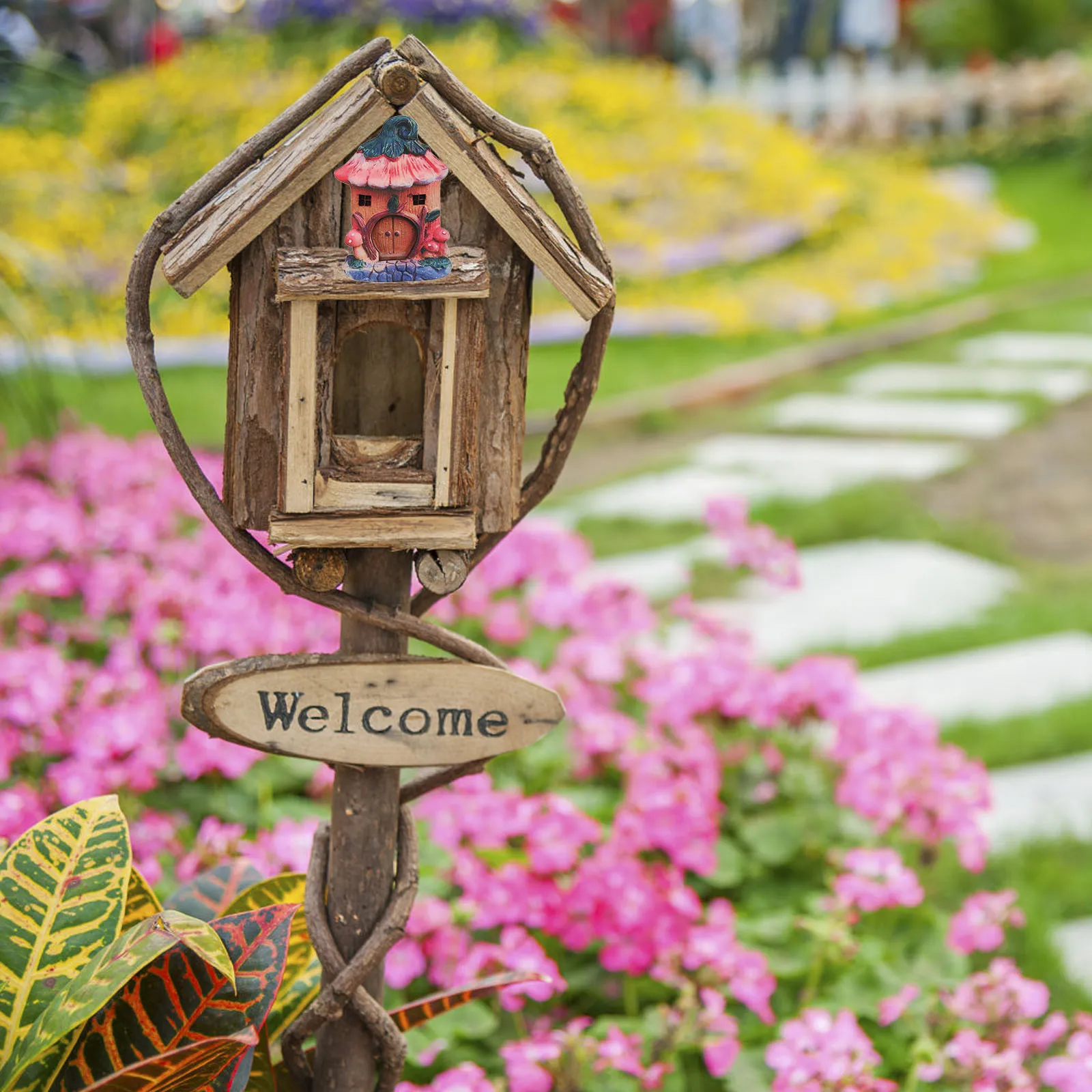 

3Pcs Fairy Door Statue Wooden Craft for Garden Decoration Durable Material Lifelike Appearance Miniature Tree Decor Yard