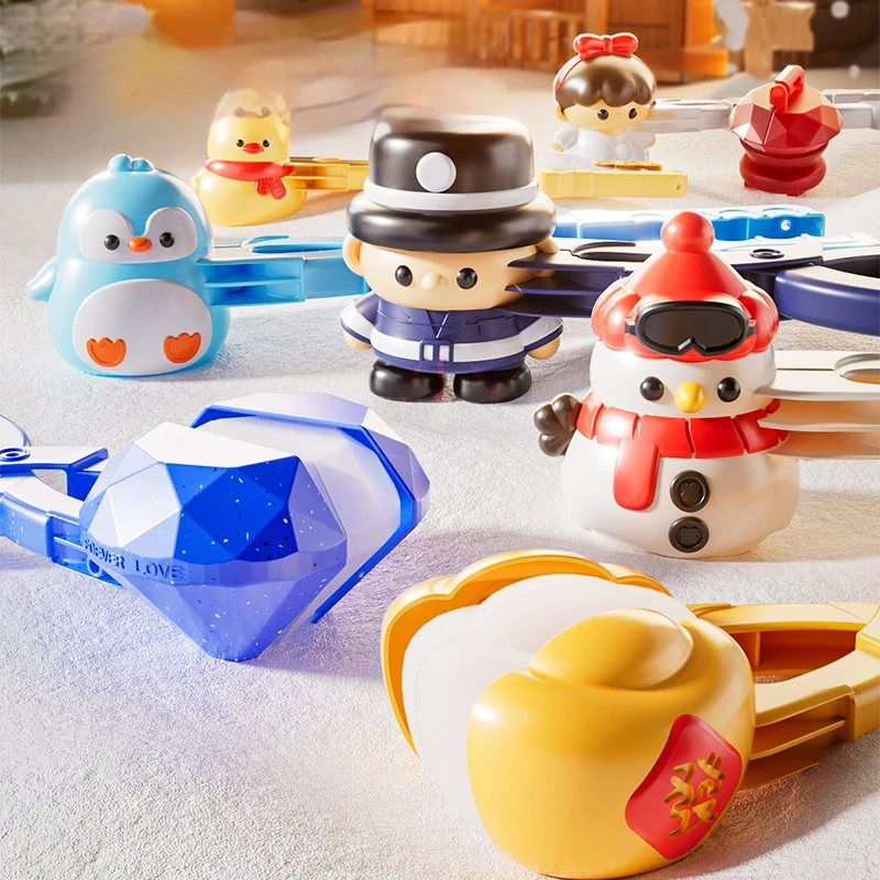 어린이와 성인을 위한 눈사람 펭귄 모양 클립 집게 야외 모래 눈 공 만들기 장난감 재미있는 겨울 스포츠 눈 장난감