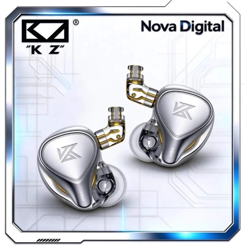 KZ ZEX PRO Wired HiFi Earphones Silver Metal Shell Dynamic Driver Noise Isolation Detachable Cable In Ear Monitor For Gaming