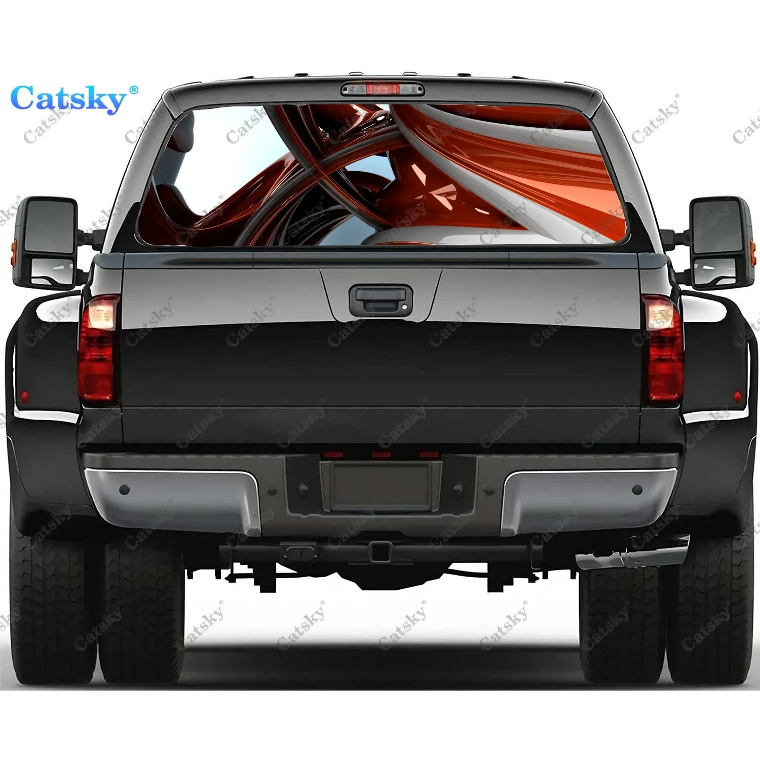 

Abstract - Digital Art Rear Window Decals for Truck,Pickup Window Decal,Rear Window Tint Graphic Perforated Vinyl Truck Sticker