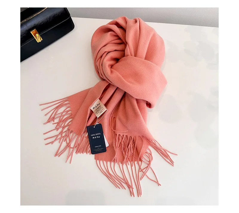 Bufanda de lana de Cachemira para mujer, chal de invierno, Pashmina, manta gruesa, 100%