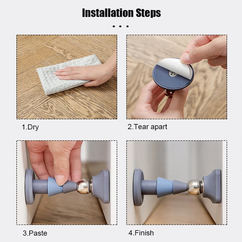 Silicone Door Stop Stoppers Door Stopper Home Office Adhesive Mute Anti-Shock Anti-collision Door Rear Retainer