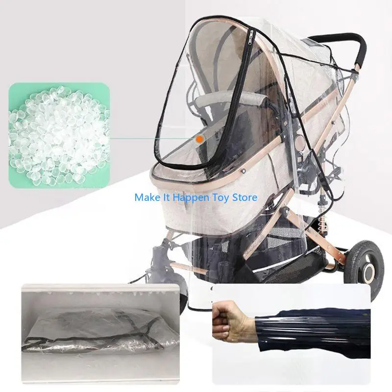 

28EC Baby Strollers Rainproof Shade Clear Universal Waterproof Pushchair Rain Cover