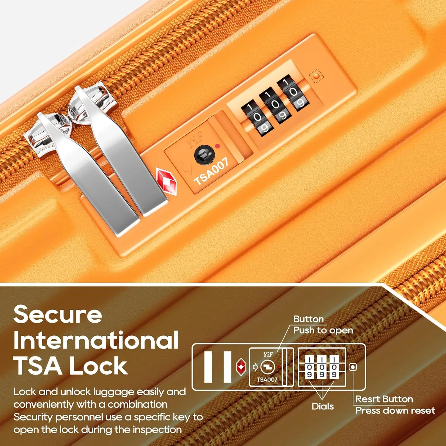 مجموعة أمتعة سفر Joyway مكونة من 5 قطع، مع جيب أمامي وحقيبة متينة من البولي كربونات وحقيبة من القماش الخشن وحقيبة أدوات الزينة وقفل TSA #3