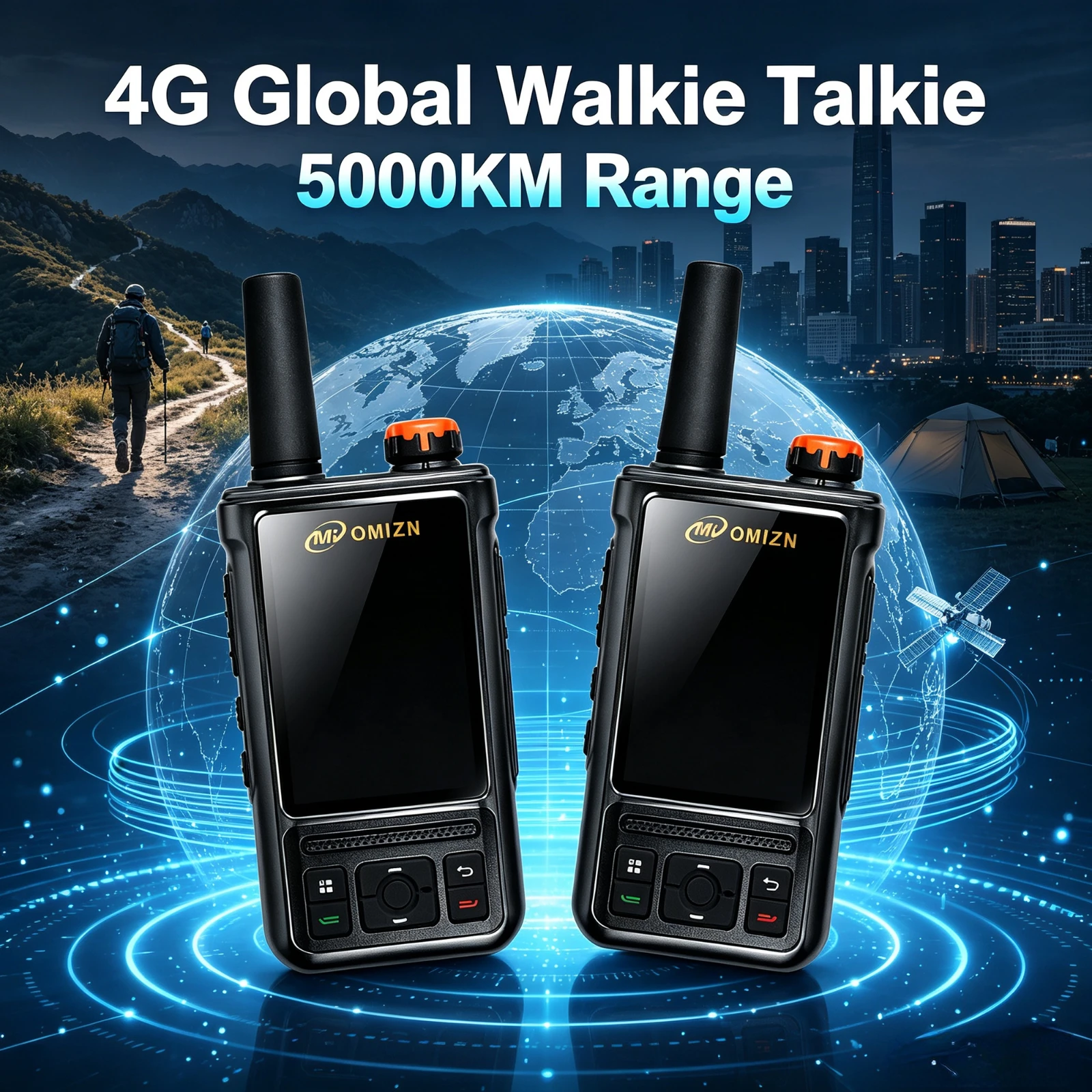 OMIZN Walkie Talkie 5000 Kilometers Radio 4G Global Signal POC Camping Walkie Talkies Portable Unlimited Distance Calling A6