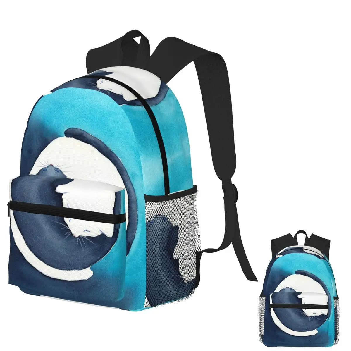 

You And Me Together Handmade Watercolor Painting Backpack School Bag Hiking Travel Daypack for Boys Girls Bookbag Shoulder Bags