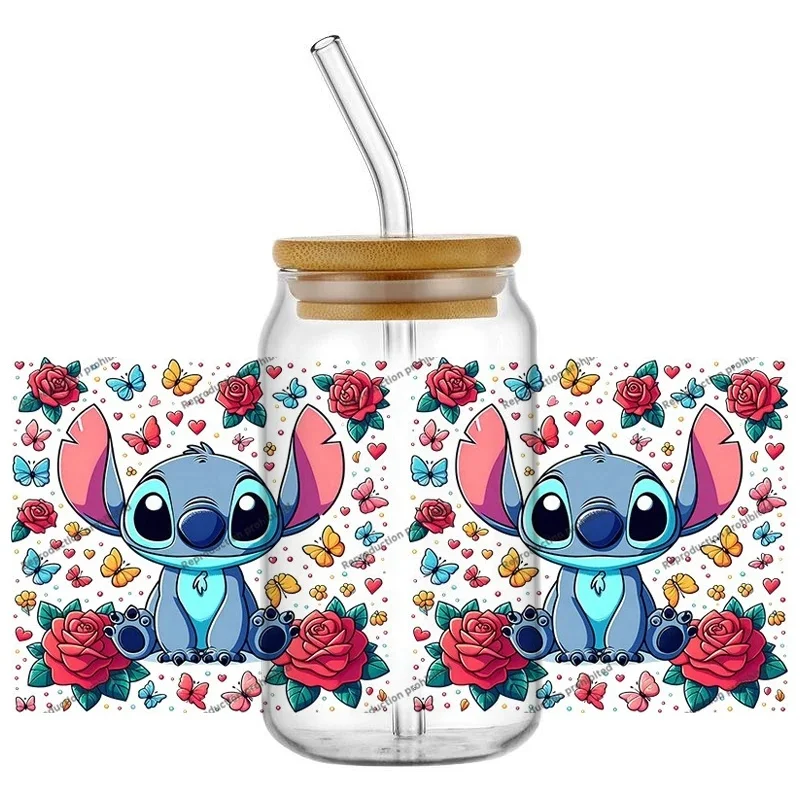 Cartoon Floral Pattern 16oz Cup Wrap Cool Personalize Transfer Sticker Custom Label DIY Logo Self‑Adhesive Waterproof