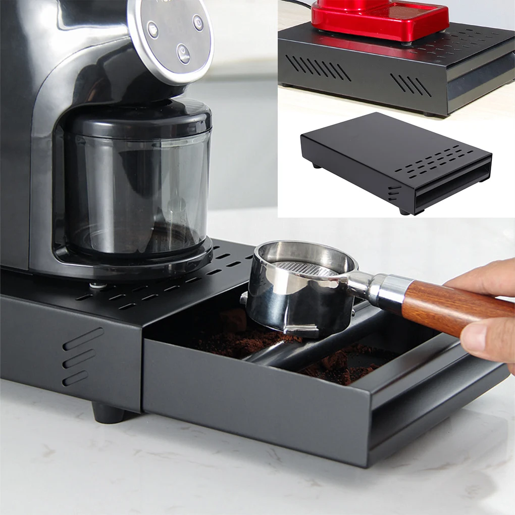 Coffee Knock Box Black Drawer Stainless Steel Thickened Coffee Residue Powder Box for Household Shop