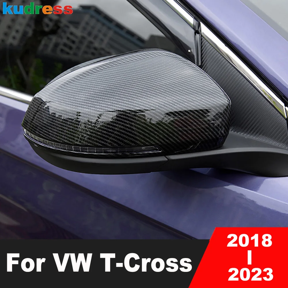 

Rearview Mirror Cover Trim For Volkswagen VW T-Cross 2018-2020 2021 2022 2023 Carbon Car Side Wing Mirrors Cap Cover Accessories