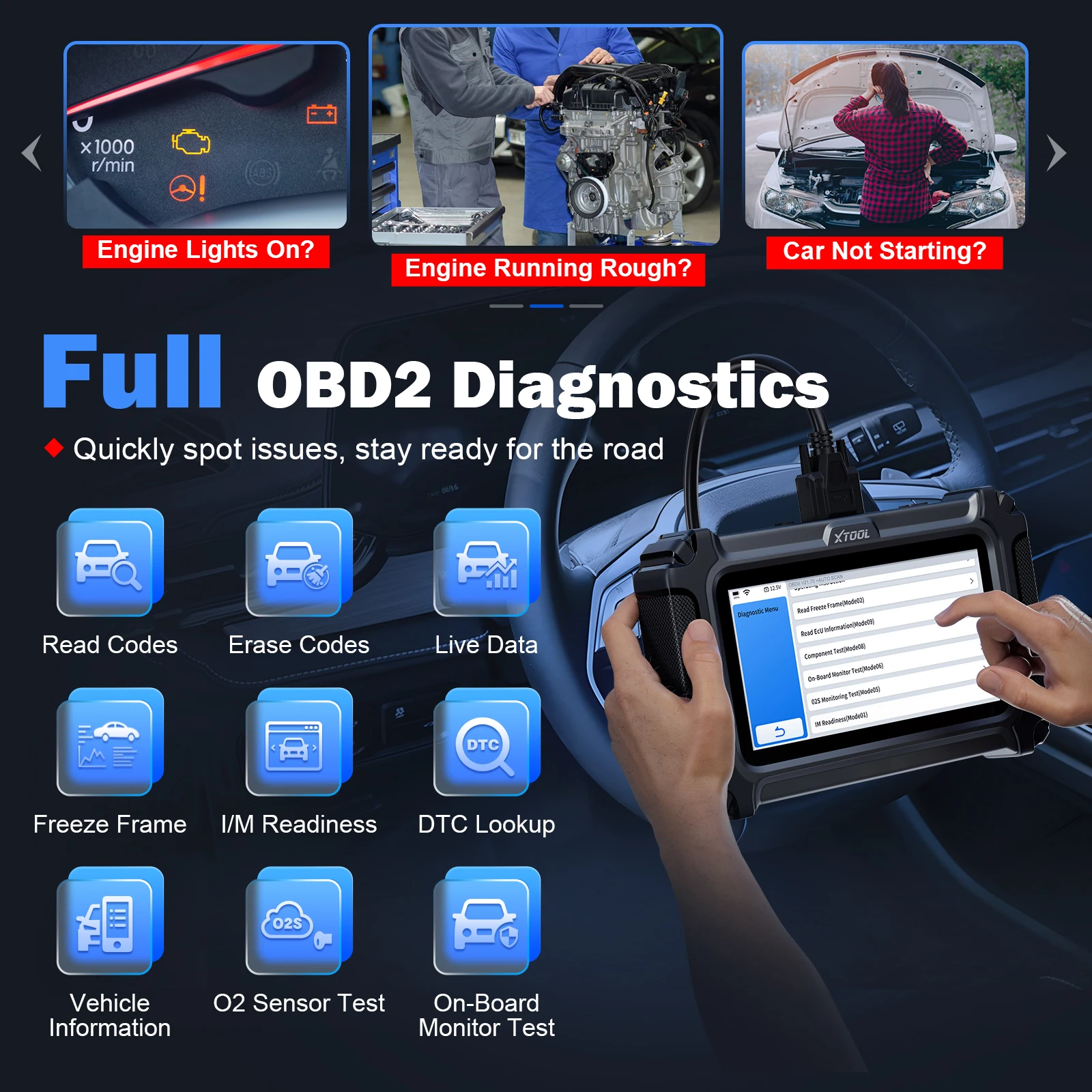 Newest XTOOL D5S OBD2 Scanner 5 System Diagnostic Tools 16+ Reset Code Reader CAN FD FCA Automotive Scanner Lifetime Free Update