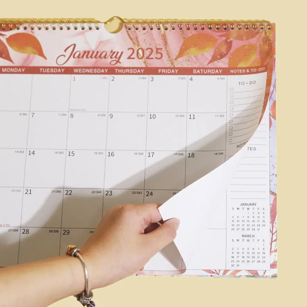 Time Tool 12 Months English Wall Calendar Creative Colorful Calendar Planner To Do List Notes Coil Calendar Student Gift