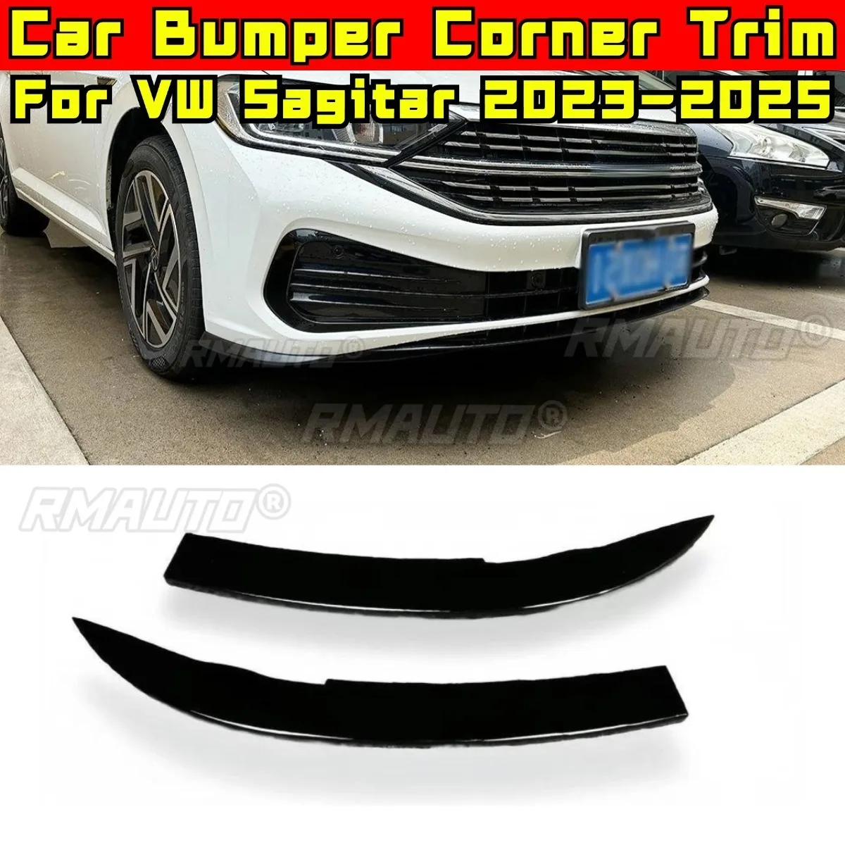 For Volkswagen Sagitar 2023-2025 GLI Front Bumper Lip Splitter Diffuser Spoiler Bumper Corner Trim Modification Part Tunning