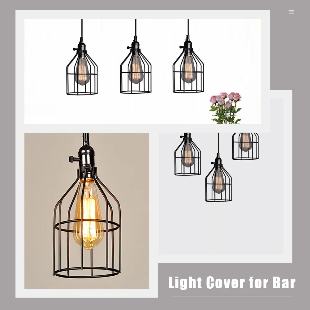 

4 шт., винтажный железный художественный абажур, ретро-дизайн, маленькая клетка, абажур, настенный светильник, декоративная крышка, аксессуары для домашнего бара