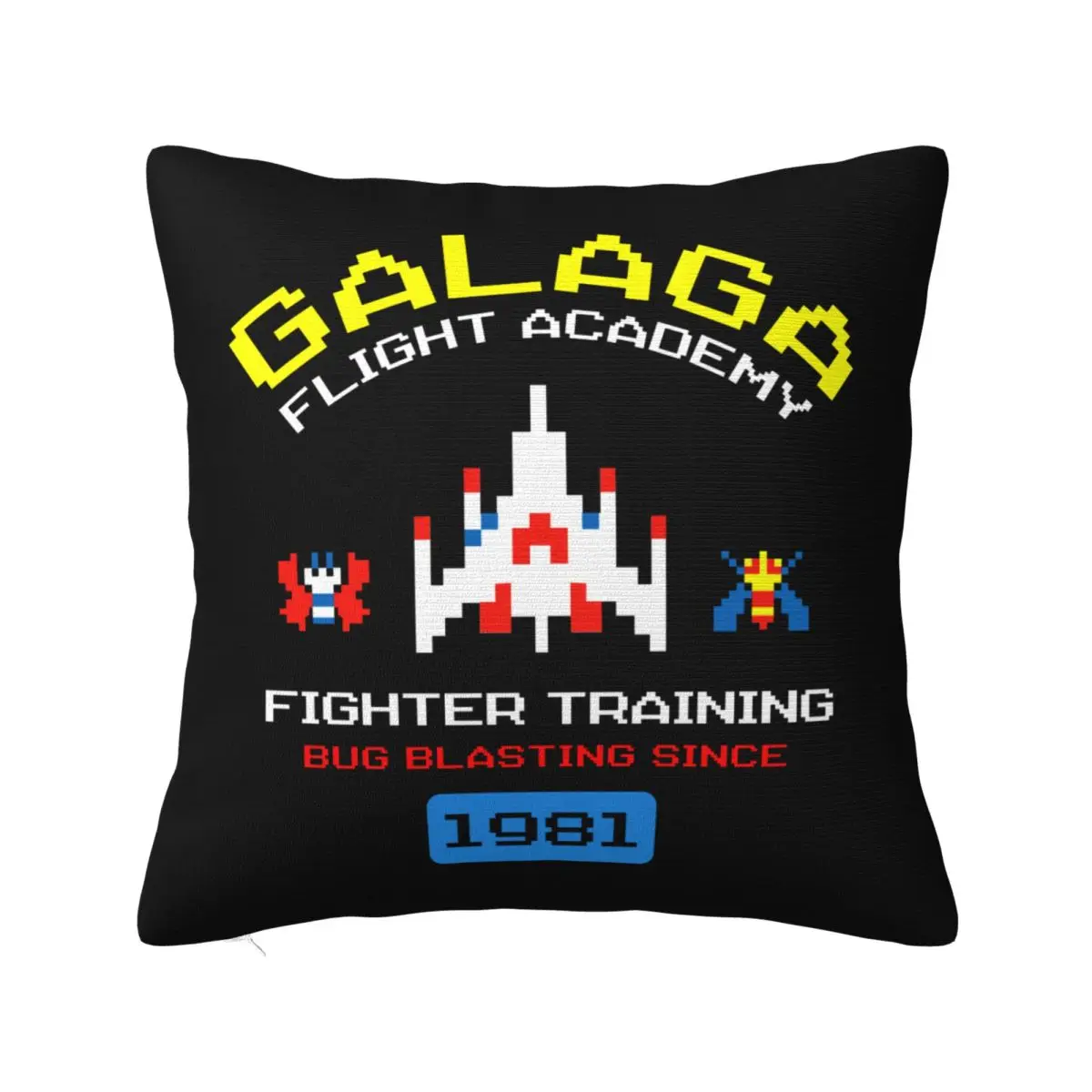 Arcade Galaga Video Game Retro Vintage 80s Invader Space Gaming Alien Soft Cushion Cover Decoration Pillow Case Cove for sofa