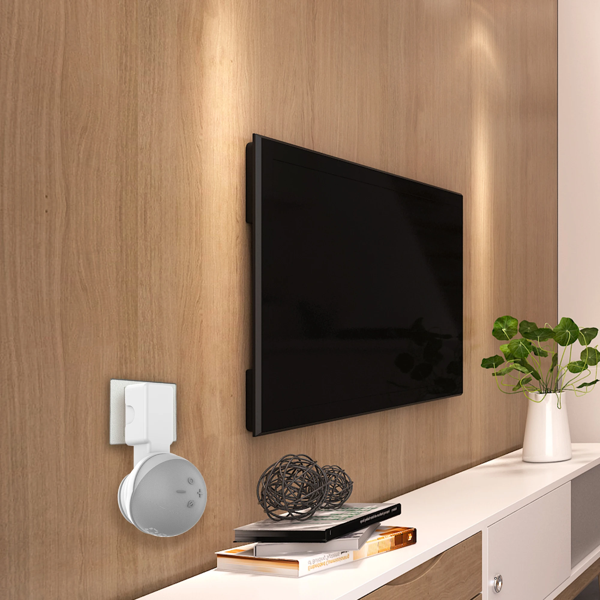 Wall Stand for Echo Dot 4 Support Smart Speaker Outlet Mount Hanger Holder Durable Space Saving Bracket Assistants Accessories