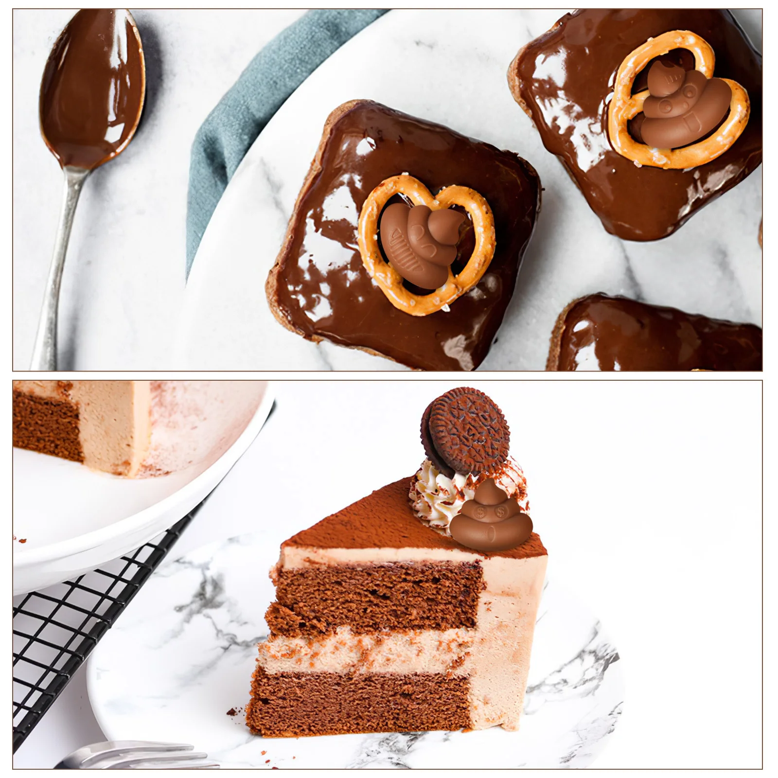 

4Pcs Silicone Chocolate Molds for Baking Candy Making Fondant Cake Decor Cooking Craft Fun Dessert Mold Set