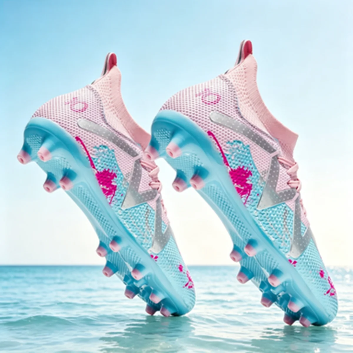 Training Leisure Dual-use AG FG Soccer Boots Adults PU Mesh 