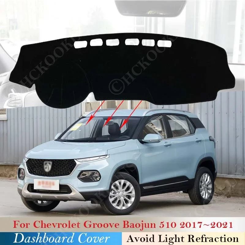 Dashboard Cover Dash Board Mat Carpet Pad for Chevrolet Groove Baojun 510 2017 2018 2019 2020 2021 Shade Cape Blanket Protector