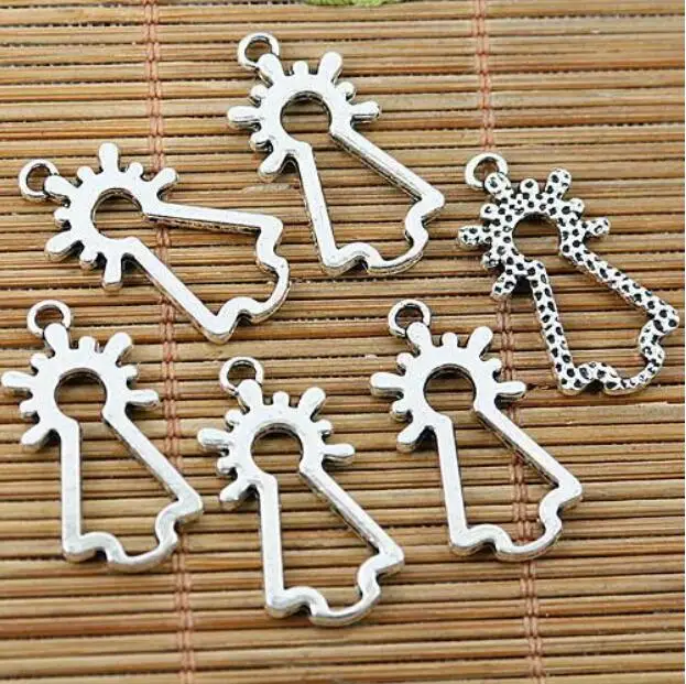 10pcs 25*12.6mm hole 1.3mm Tibetan silver hollow NTRA SRA DEL charms EF1841