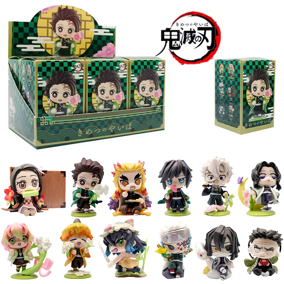 Demon Slayer Tanjiro Kamado Nezuko anime cartoon figure blind box creative personalized statue model ornament surprise gift box