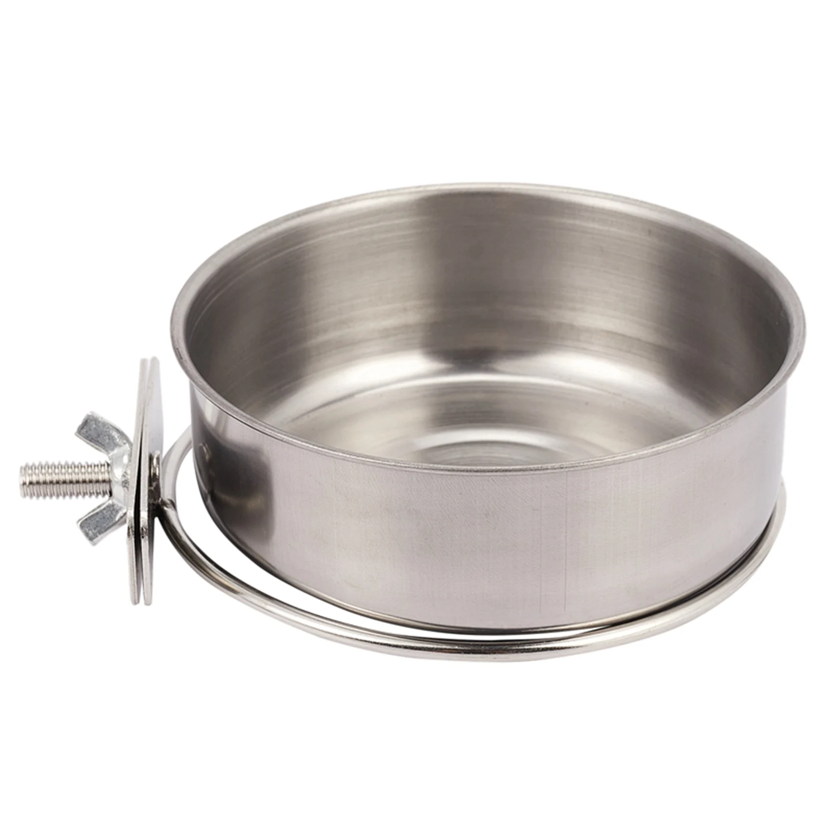 AB11-4-Pack Bird Parrot Feeding Cups With Clamp Stainless Steel Food Water Bowls Dish Feeder For Cockatiel, Conure, Budgies