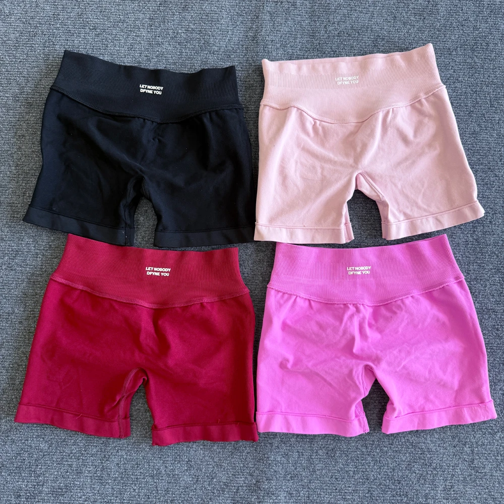 Short d'impact avec Logo pour femmes, short de Yoga sans couture, Scrunch Bum, Short de sport, entraînement, motard, Fitness
