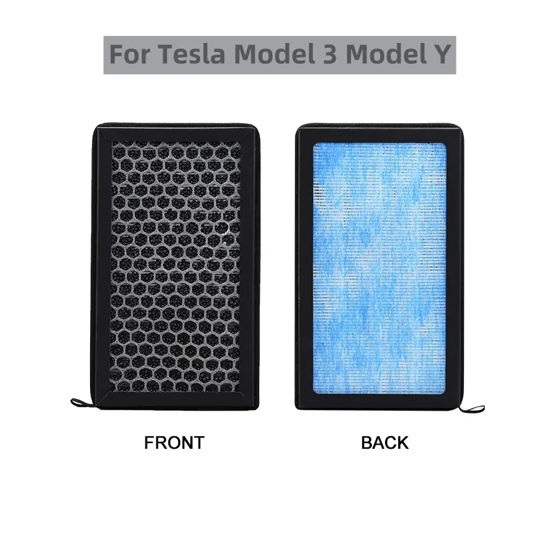 

2pcs HEPA N98 For Tesla Model 3 Model Y Carbon Activated PM2.5 Cleaner Air Filter Conditioner Replacement Kit Car Accessories