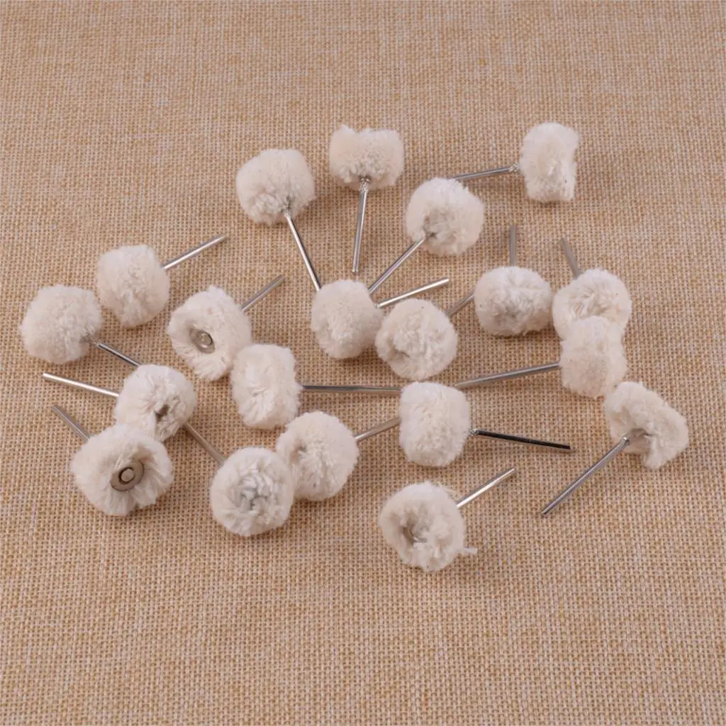 

LETAOSK 20pcs Dental Wool Grinder Brushes Polishing Flat Buffing Wheels for Rotary Tools 2.35mm Shank Machine Accessory