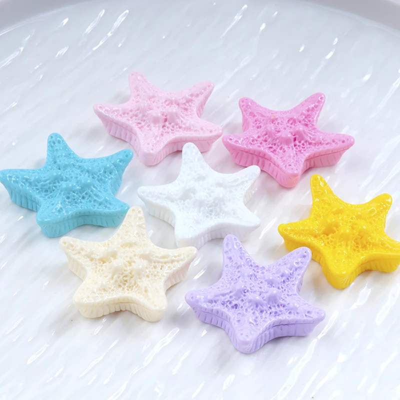 10/100pcs Kawaii Cartoon Starfish Resin Decoration Charms Flatback Diy Dollhouse Miniature Ornaments Accessories