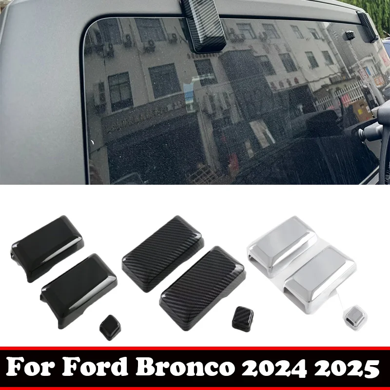 

For Ford Bronco 2024 2025 ABS carbonfiber Car Rear Windshield back window Hinge Decoration Cover Stickers Exterior accessories