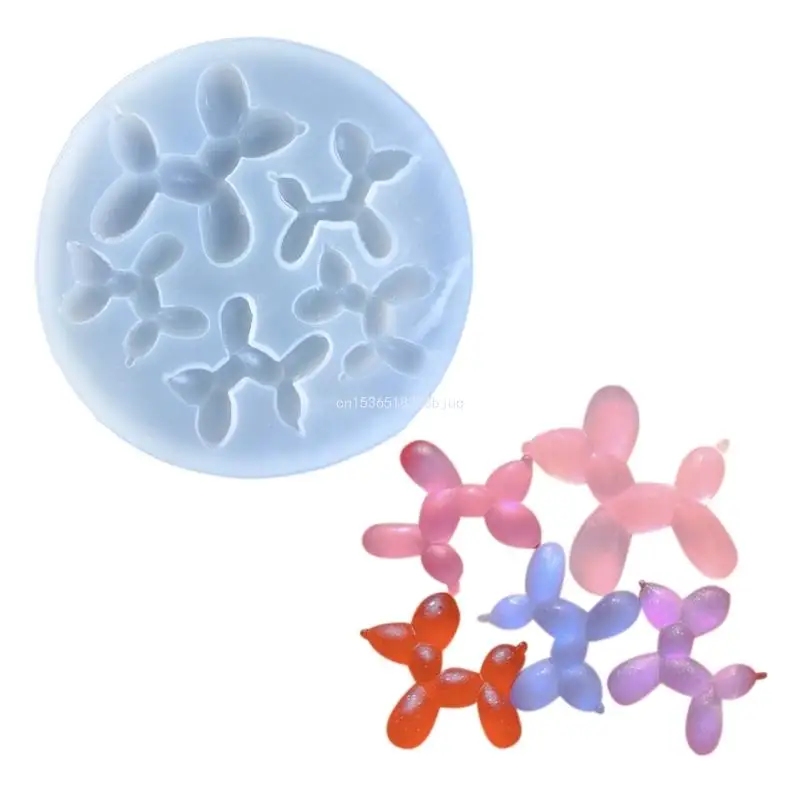 Moldes silicona para perros y globos, molde fundición resina epoxi 3D animales para llavero DIY, joyería, para