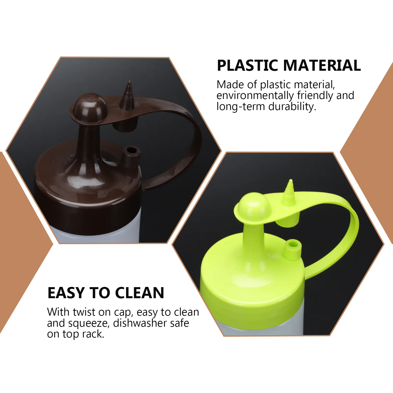 

4Pcs Eco Friendly Squeeze Bottles Salad Dressing Container Seasoning Dispensers Dishwasher Safe Flexible Body Control Stream