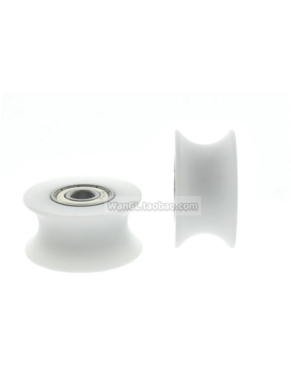 1Pc 8x40x20mm U-shaped bearing pulley R10mm white wrapped plastic track double bearing