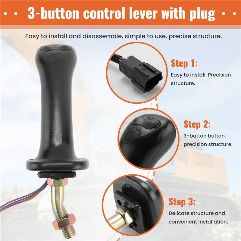 AB33-3 Buttons Excavator Joystick Assy Handle Gears For Daewoo Doosan DH DX150 215 225 300 370-9C