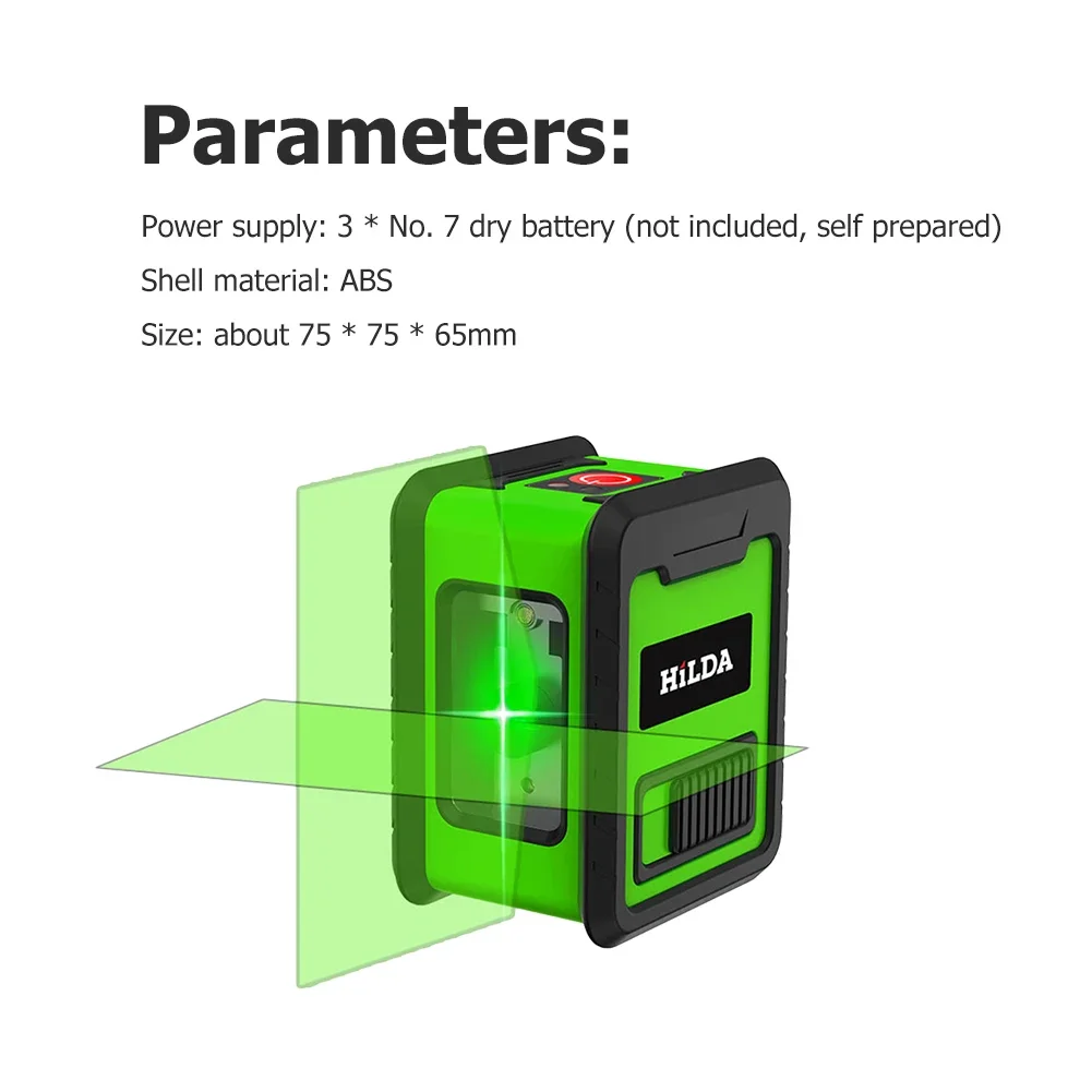 2 Lines Laser Level Self Levelling Green Beams Laser Horizontal & Vertical Cross-Line Laser Level Professional Green Light Level