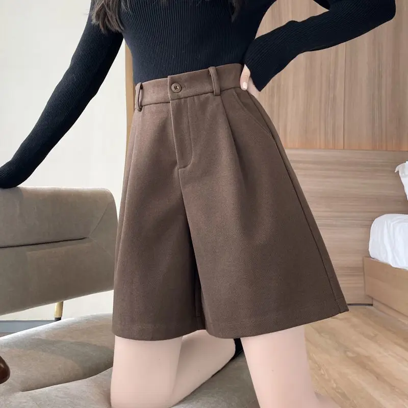 High Waist A-Line Suit orts Women's Casual Wide Leg Pants Spring Summer Bla Outerwear orts TT885